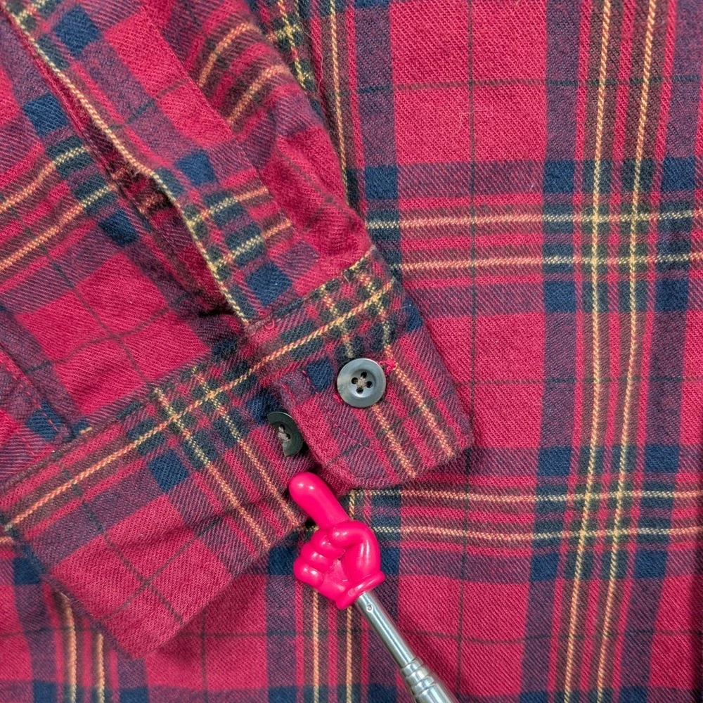 Vintage LL Bean Flannel Shirt Mens XL Tall Red Plaid Long Sleeve Button Canada‎ - Picture 4 of 9
